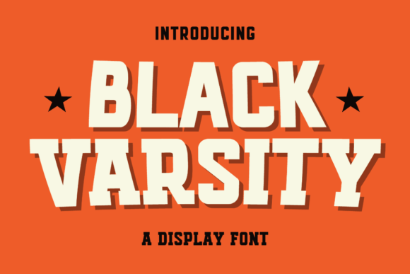 Black Varsity Display Font for Handmade Product Designs