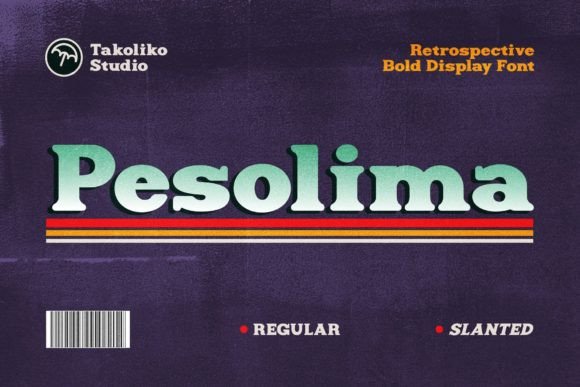 Pesolima: Bold Retro Serif Display Font for Editorial Use