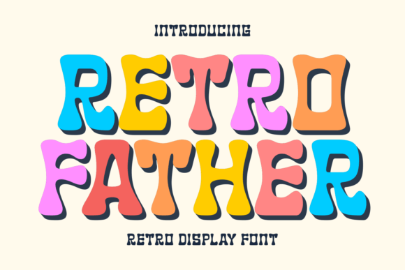 Retro Father Display Font for Groovy Web Design and Digital Branding