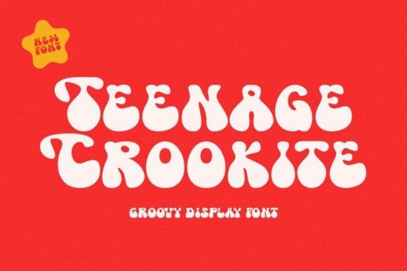 Teenage Crookite Display Font for Retro Craft Projects and Product Designs